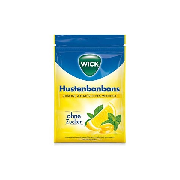 Wick - Amoureux de la toux citron et menthol Hustenbonbons Zitrone & Menthol | Poids Total 72 grams