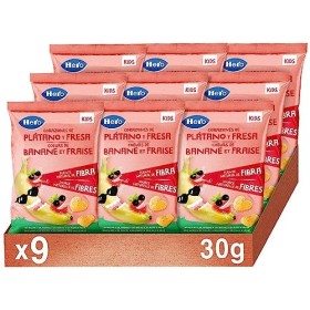 Hero Snacks Coeurs de Banane et Fraise sans Sucres ni Sel Ajoutés- Lot 9 x 30 g