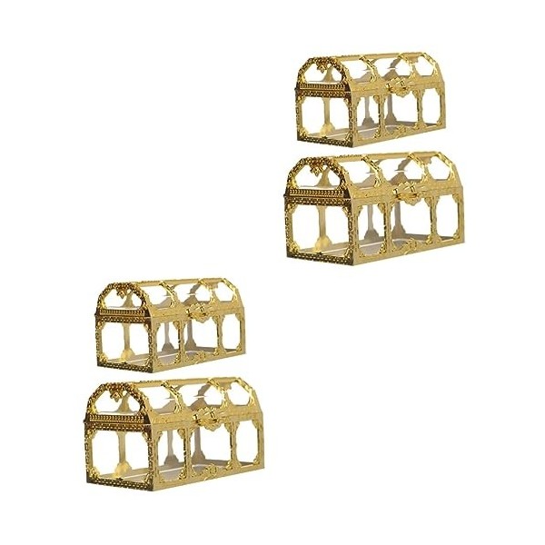 Didiseaon 4 Pcs Unique Traiter Boucaniers En Forme De Boucle DOreille Rangement Faveurs Poitrine Cas Présent Bébé Transparen