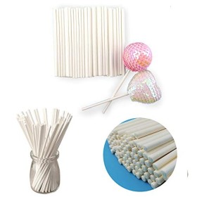 Bâtons de sucettes solides en papier à sucettes pour cuisine, salle à manger et bar FOp196 blanc, taille unique 