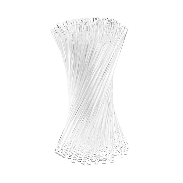 Whisverse Lot de 100 bâtons de sucettes en acrylique transparent réutilisables pour faire des sucettes, des gâteaux, des suce