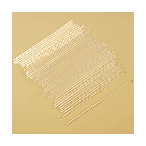 Bumdenuu 100 PièCes 4 Pouces Acrylique Bâtons de Sucette Tiges Acryliques RéUtilisables Claires pour Faire des Sucettes Gâtea