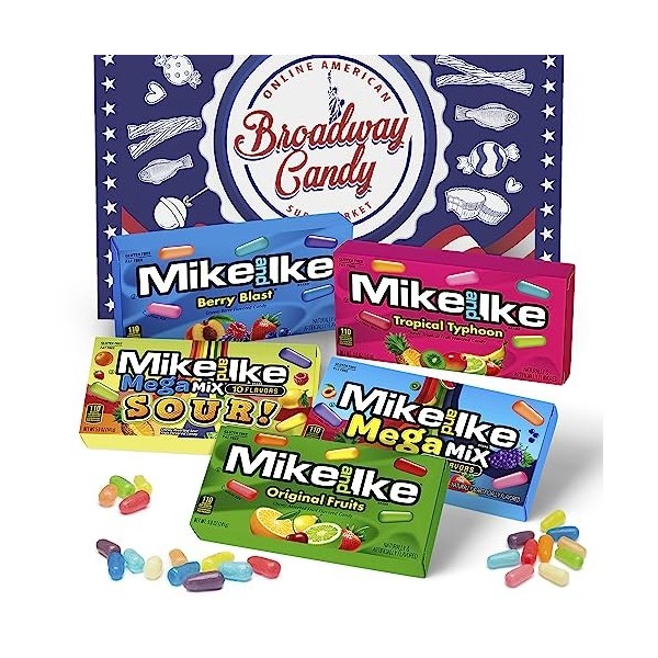 Broadway Candy Bonbons Américains Mike & IKE – Lot de Bonbons à Offrir Aromatisés aux Fruits pour toute Occasion – Bonbons Ha