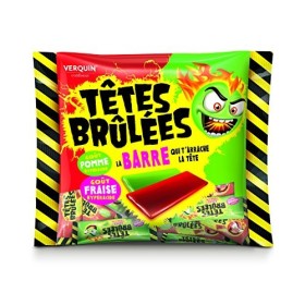 Têtes Brûlées Barres Fraise, Pomme, 200g