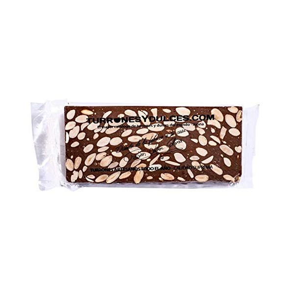 Turron au chocolat aux amandes – Tablette 300 g - Turrones Fabián - turron espagnol, touron, nougat - Notre secret? Amandes