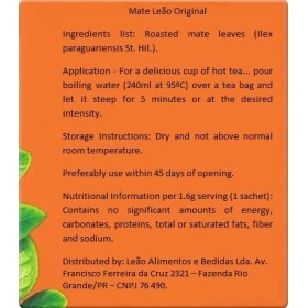 Emballer le lion de Matte Leão toasté - 2x 25 sacs 40g Leão Pack Chá Matte Leão Tostado - 2x 25 saquinhos 40g 