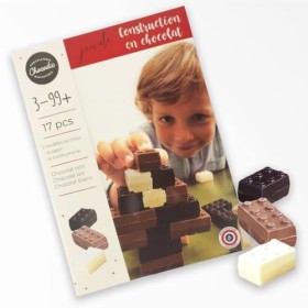 Jeu de construction en chocolat | moulage de noël | Chocolat enfants | Chocolat Noel artisanal Chocodic