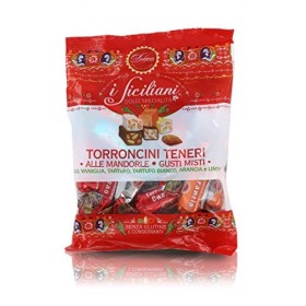 Nougat Tendre aux Amandes, I Siciliani, Enrobage de Vanille, Chocolat, Truffe Noire et Blanche, Orange et Citron, 150 Grammes