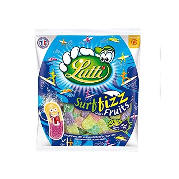 Lutti Bonbons Surffizz goûts fruits, extra acide - Le sachet de 200g