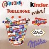 Assortiment de 120 mini chocolats + 10 étoiles de Noël : Kinder, Célébrations, Milka, Daim, Toblerone, Cémoi