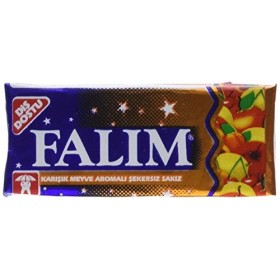 Falim Sugarless Plain Gum, Fruit Mix Flavoured, 20 Pack, 100 Pieces Each
