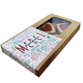 NostalGift.com - Joyeux noël - Cœurs "merci nounou" au chocolat au lait rouge et blanc