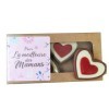 NostalGift.com - Cœurs "Pour la meilleure des mamans" au chocolat au lait rouge et blanc x4