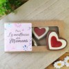 NostalGift.com - Cœurs "Pour la meilleure des mamans" au chocolat au lait rouge et blanc x4
