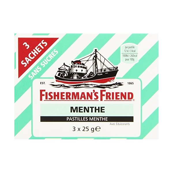 Fishermans Friend Menthe 3 sachets de 25g
