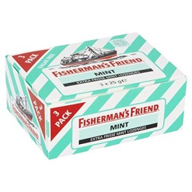 Bonbons à la menthe sans sucre | Fishermans Friend | Menthe sans sucre Paquet de 3 3 x 25g | Poids total 75 grammes