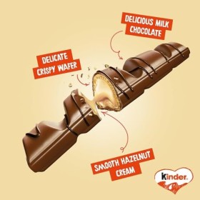 Pack 2 kinder bueno Mini 108g Mini-gaufres emballées individuellement environ 17 pièces avec garniture de crème de noisette