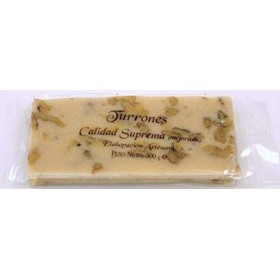 Turron nata y nueces - crème et noix - 300gr. - Nougat tendre - Turrones Fabián - Fabriqué à Jijona, Alicante Espagne 