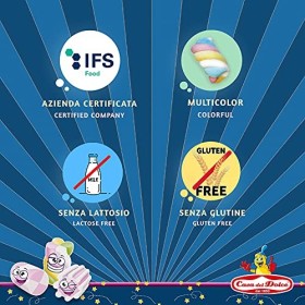 CASA DEL DOLCE Paquet de Marshmallow Twist, Marshmallow au Goût Fruits des Bois 1 Kg, Made in Italy, Sans Lactose, Sans Glute