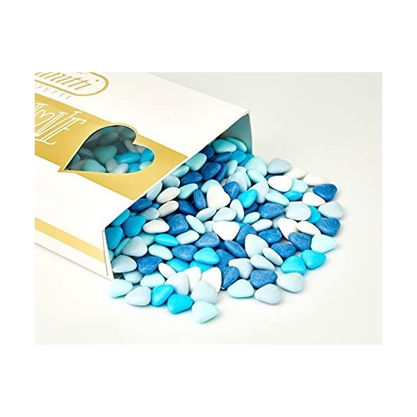 Buratti Confetti Dragees au Chocolat Mini Coeur Ombrè Bleues 1 Kg