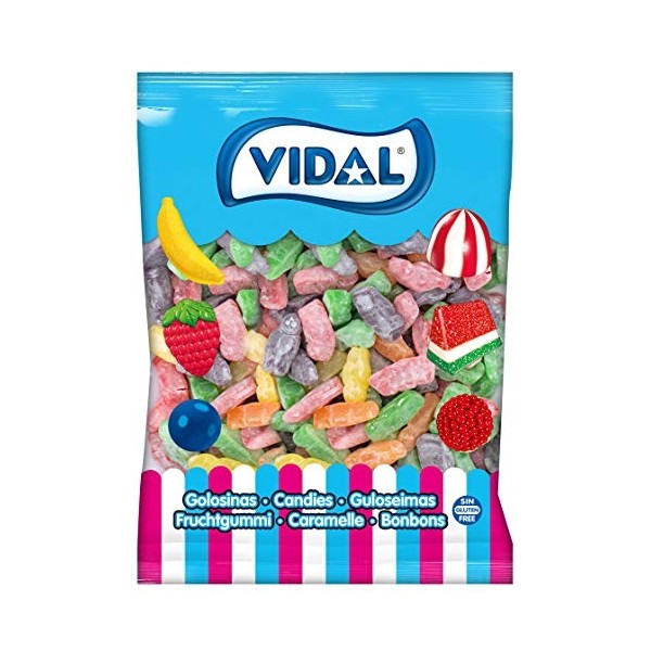 Vidal - Jelly Babies Sucre - Bonbons en caoutchouc, Mélange de fruits, 1000 grammes