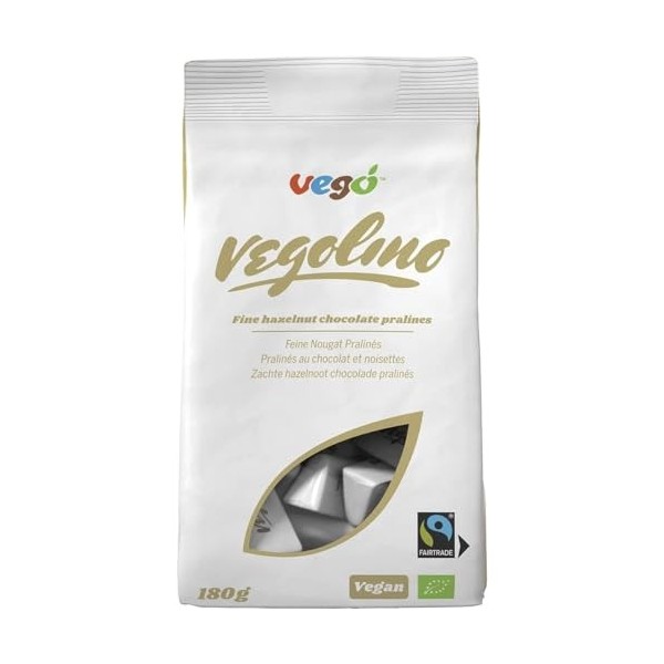 Vego Vegan Organic and Fairtrade Nougat Pralines, 180 g 1 Unit 