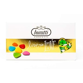 Buratti Confetti Dragées au Chocolat Avec Mini Coeurs Verts Ombrés 1 Kg