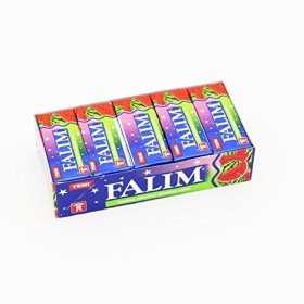 Falim Gomme à mâcher sans sucre/sans sucre - Total 100 pièces - Paquet de 5 x 20 pièces - Dent amicale - Membre certifié de l