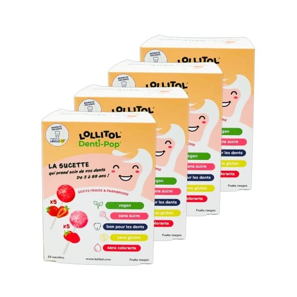 Sucettes Sans Sucre - Lollitol - Box Fruits Rouges, Saveur Fraise & Framboise - La Confiserie qui Allie Gourmandise et Bien-Ê