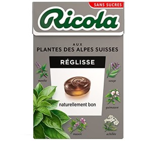 Ricola - Bonbons aux Plantes Suisses - Parfum Réglisse - Gourmand et Rafraîchissant - Sans Sucres - Boîte de 50g