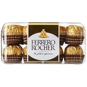 Ferrero Rocher - paquet de 16 pièces croquantes au chocolat au lait avec noisettes et fourrage crémeux