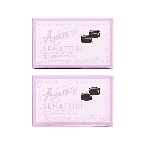 Liquirizia Amarelli - Senatori - Réglisse Parfumés À La Violette - 2x100 gr