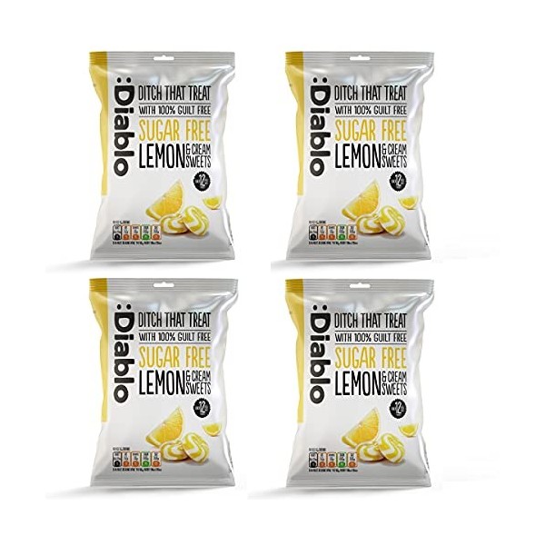 Diablo Sugar Free Lemon and Cream Sweets 75 g Pack of 4 
