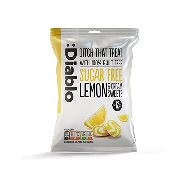 Diablo Sugar Free Lemon and Cream Sweets 75 g Pack of 4 