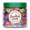 Broadway Candy Bocal à bonbons 450 g – Dubble Bubble 3 saveurs Twist Bubble Gum – Gomme à mâcher savoureuse en vrac – Bulles 