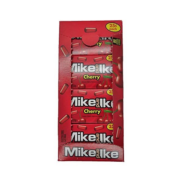 Mike and Ike Cherry Chewy Candy Boîte de 24 bonbons à mâcher 22 g