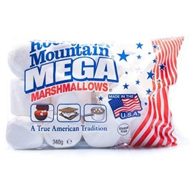 Rocky Mountain Marshmallows MEGA 340g, bonbons américains traditionnels à rôtir sur le feu de camp, à griller ou à cuire au f