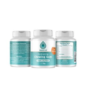 Moist-R chewing-gum hydratant | Bio - Haleine fraîche - Soulagement de la bouche sèche - Certifié sans OGM - Sans sucre - Ave