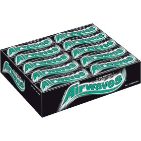 AIRWAVES - Chewing-gum Menthol et Eucalyptus sans sucres - Grand format contenant 30 paquets de 10 dragées - 420g