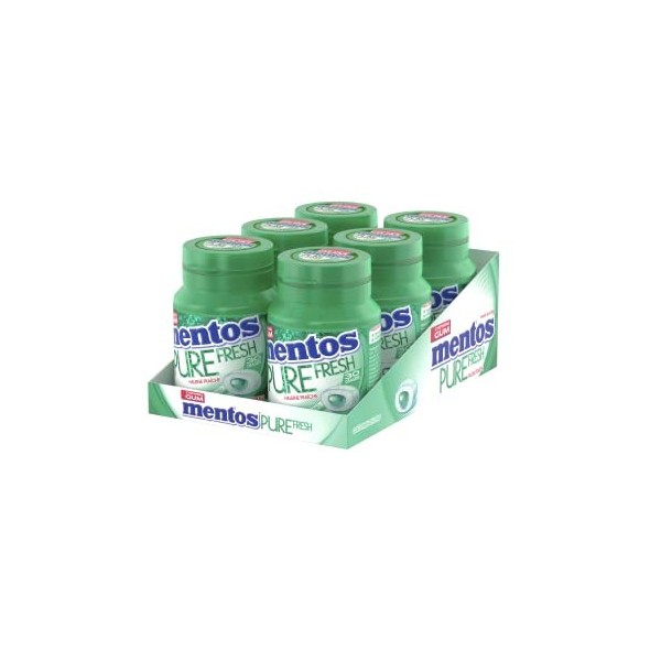 Mentos - Chewing-Gum Mentos Pure Fresh Chloro - Chewing-Gum Sans Sucres - Dure Longtemps - Haleine Fraîche - 6 Boîtes de 30 D