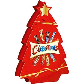 CELEBRATIONS - Sapin de Noël avec assortiment de minis chocolats SNICKERS, TWIX, MARS, MALTESERS, BOUNTY et autres - 215g