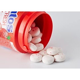 MENTOS - Chewing-Gum Mentos Pure Fresh Fraise - Chewing-Gum Sans Sucres - Parfum Fraise Ultra Gourmand - Dure Longtemps - 1 B