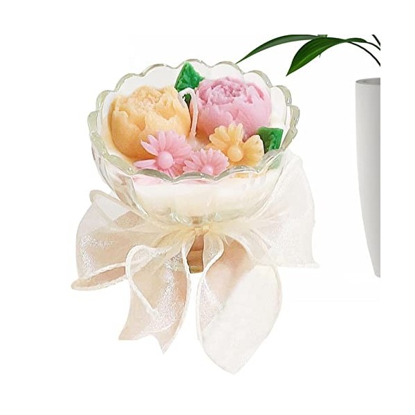 Bougie parfumée en forme de fleur - Bougie parfumée à la campanule bleue pour le yoga - Bougie parfumée pour yoga, spa, aroma