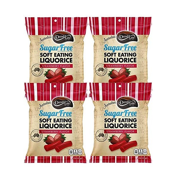 Darrell Lea Lot de 4 boîtes de réglisse sans sucre