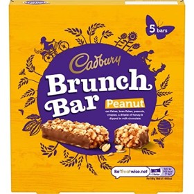 Cadbury Lot de 5 barres brunch cacahuètes, 32 g