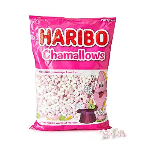 Haribo Chamallows Mini rose et blanc, rétro bonbons pour enfants - 1 kg
