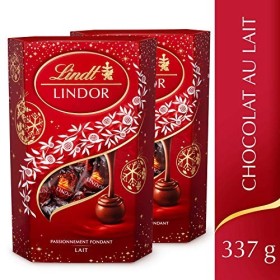 Lindt - Cornet Lindor Lait Edition de Noël - 337g, Lot de 2