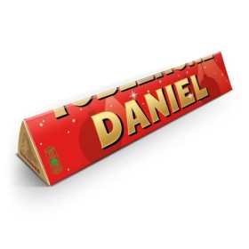 Toblerone de Noël personnalisée - Personnalisez la barre Toblerone de Noël avec le nom de votre choix, chocolat au lait avec 