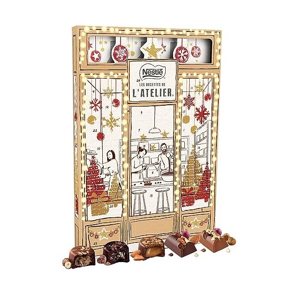 Nestlé Chocolats de Noël ‎Nestlé Chocolats de Noël - LES RECETTES DE LATELIER - Calendrier de lAvent - 279 g