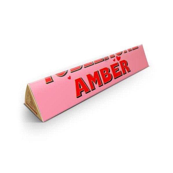 Toblerone Amour personnalisée - Personnalisez la barre Toblerone Amour avec le nom de votre choix, chocolat au lait avec du n